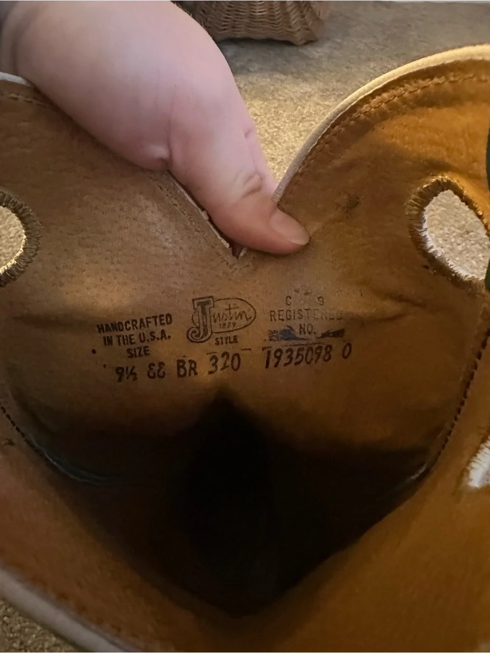 Justin Boots Mens Brown Foot Teal Shaft Western Boots